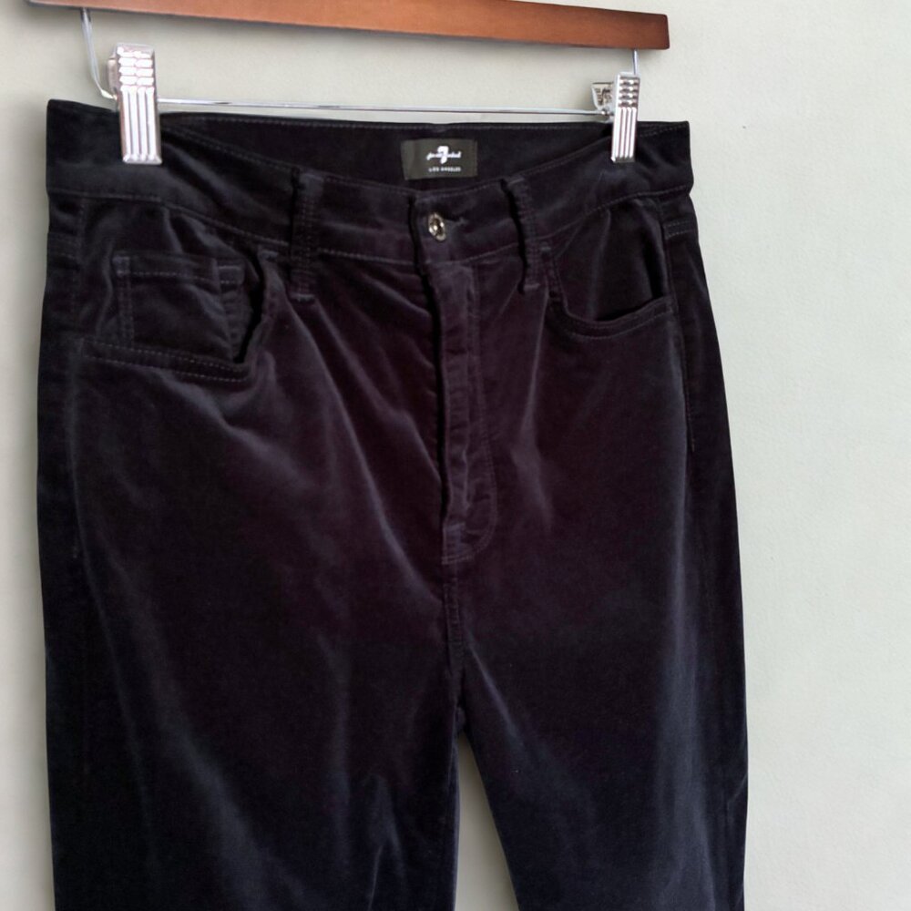 7 for all Mankind Midnight Navy Velvet The High Waist Ankle Skinny Jeans Sz 29 - Picture 2 of 5